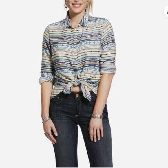 Ariat Women's Sunny Long Sleeve Button Down Top Size Medium - Picture 1 of 15